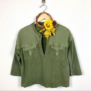 Free People Military Cropped Sweatshirt